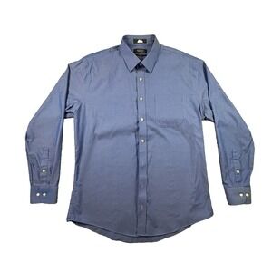 Nordstrom Men's L Blue Trim Fit LS Cotton Button Up SEE DESCRIPTION